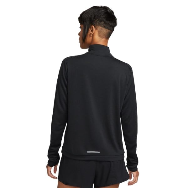 Nike Dri-Fit Swoosh 1/4 Zip Womens Running Mid Layer - Black/Reflective Silver