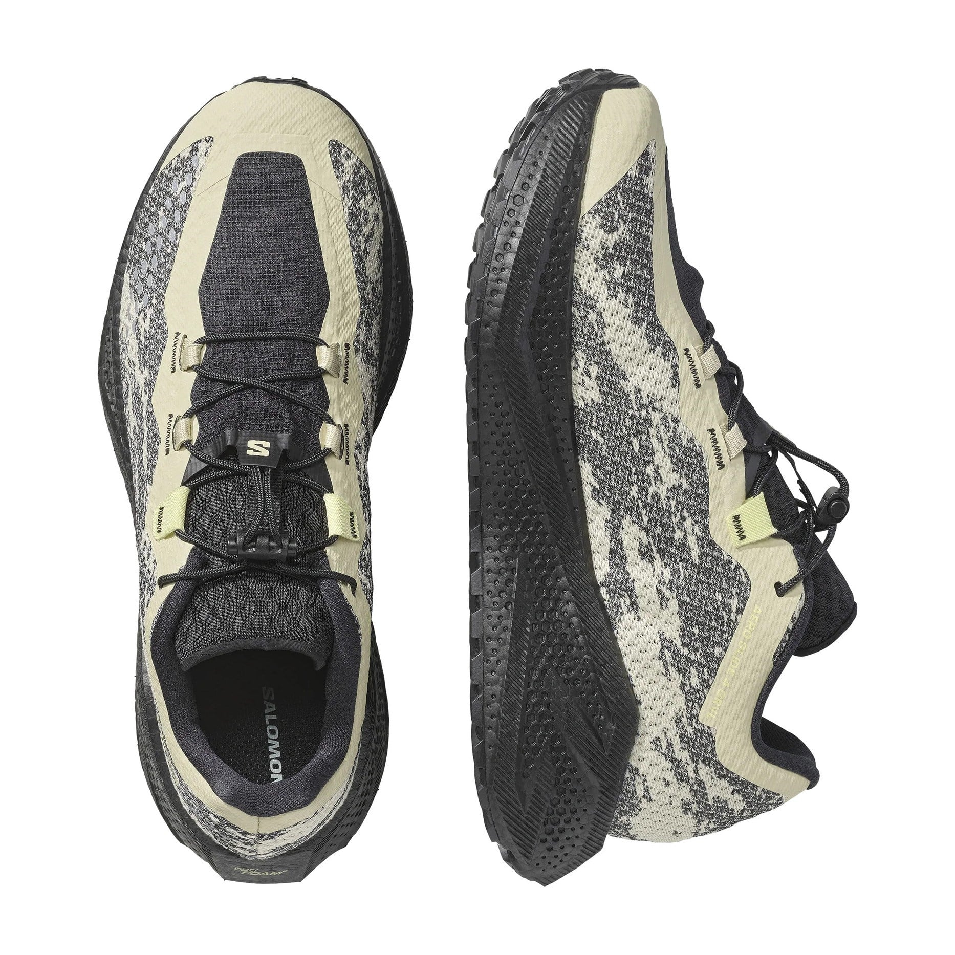 Salomon Aero Glide 4 GRVL - Mens Running Shoes - Bog/Black/Sunny Lime - image 3