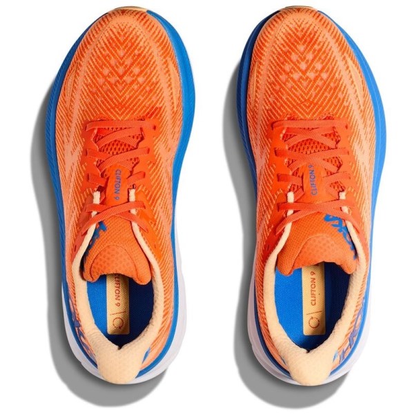 Hoka Clifton 9 - Mens Running Shoes - Vibrant Orange/Impala
