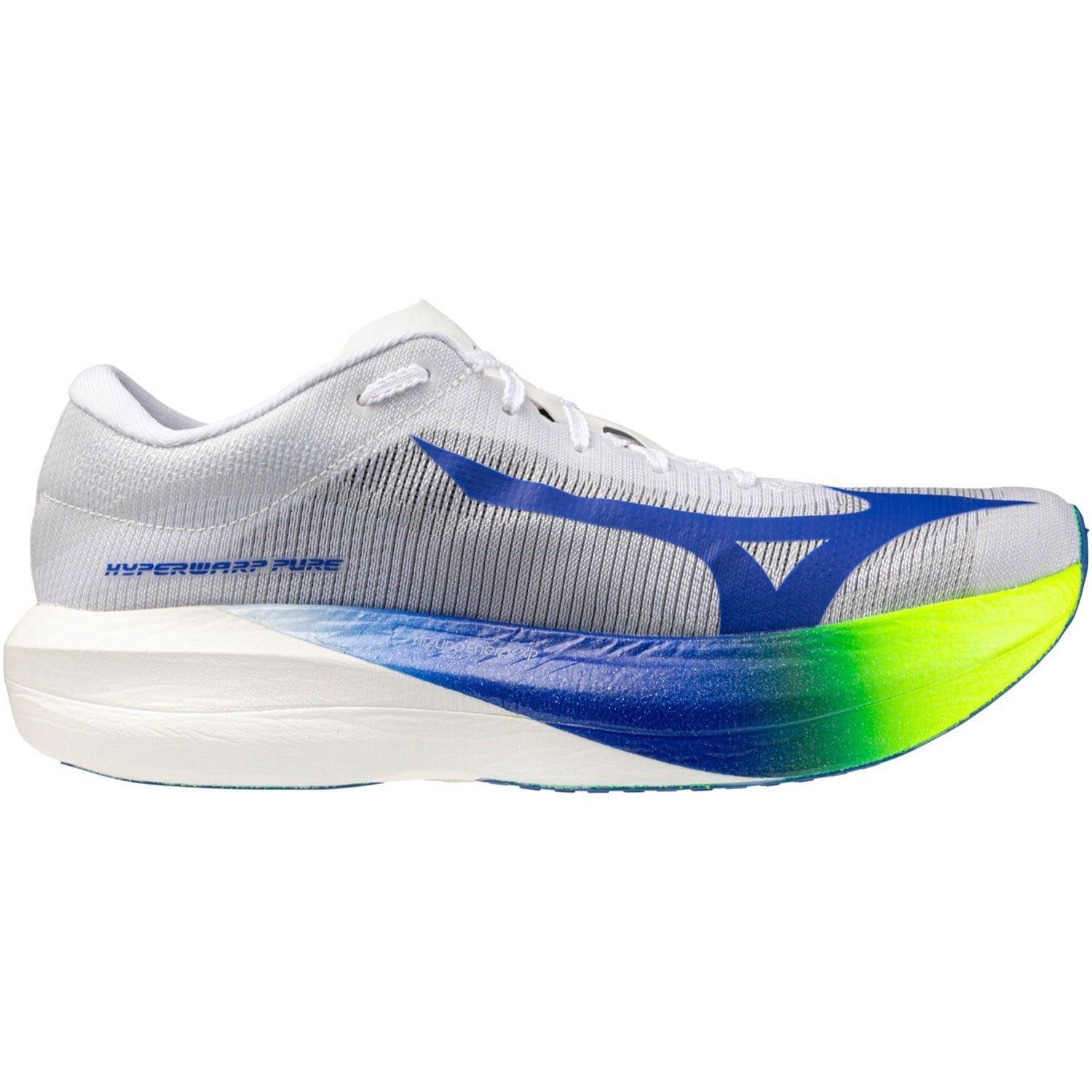 Mizuno Hyperwarp Pure - Unisex Racing Shoes - White/Lightning Yellow/Dazzling Blue