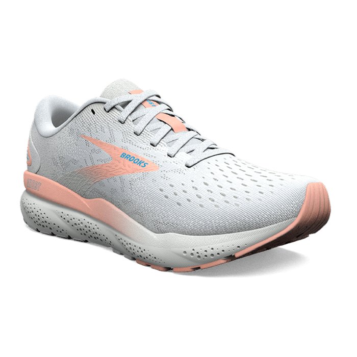 Brooks Ghost 16 - Womens Running Shoes - White/Bluewash/Peach