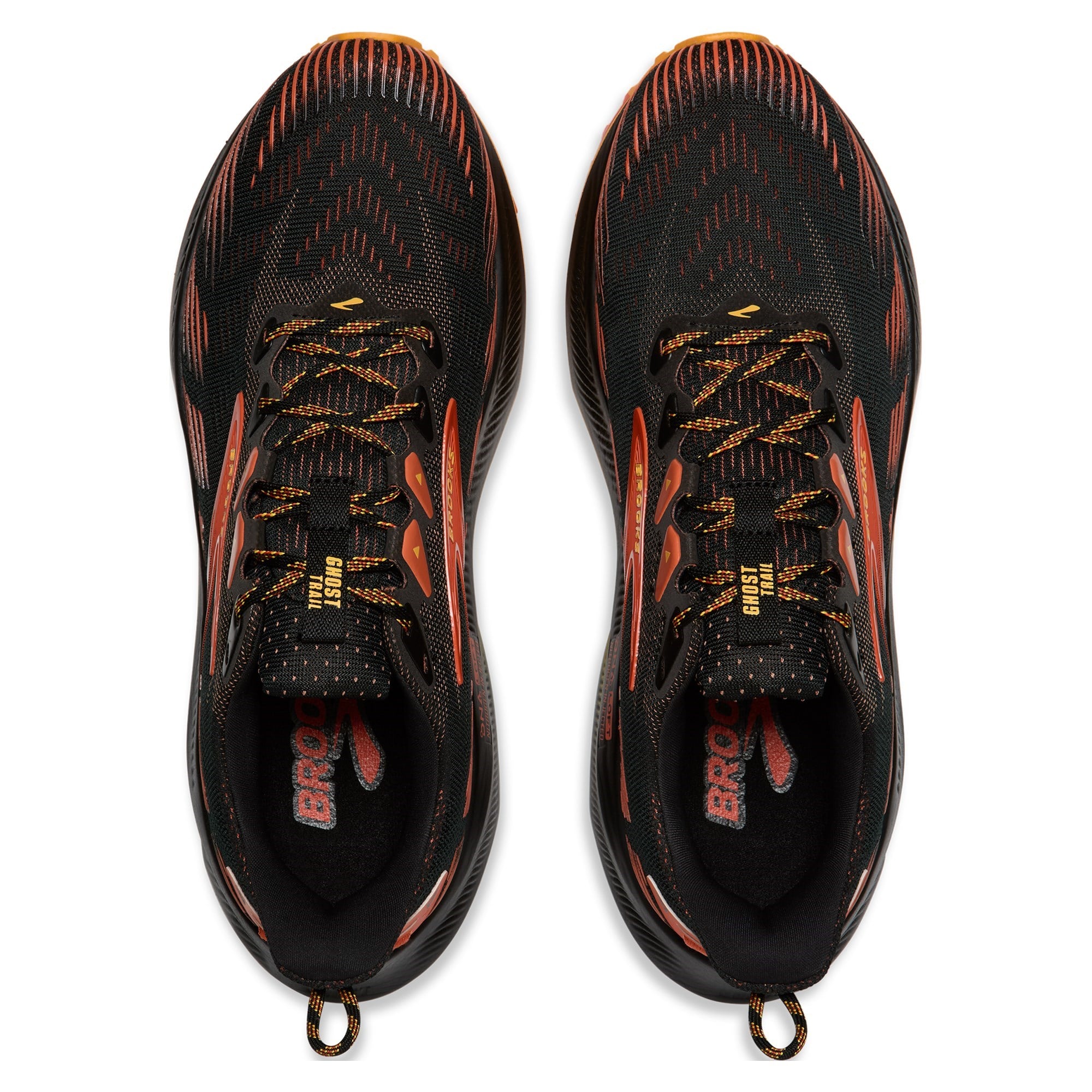 Brooks Ghost Trail - Mens Trail Running Shoes - Black/Red/Orange - image 4