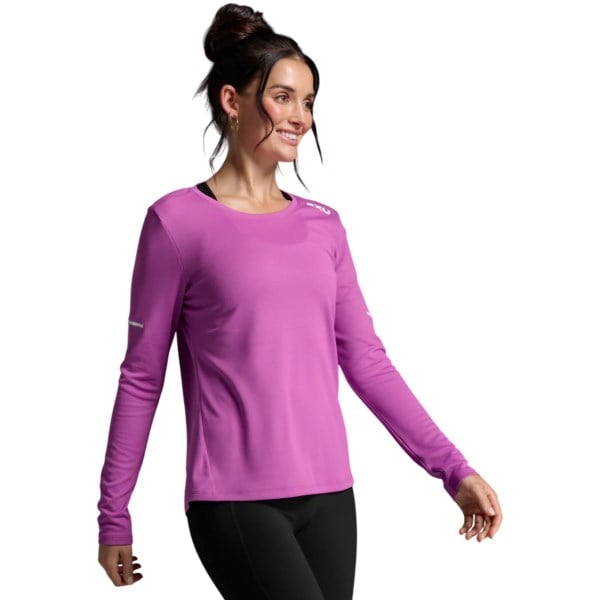 2XU Aero Womens Long Sleeve Training Top - Hyper Violet/White Reflective