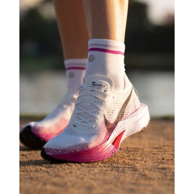 SHYU Quarter Crew Racing Socks - White/Grape/Lilac