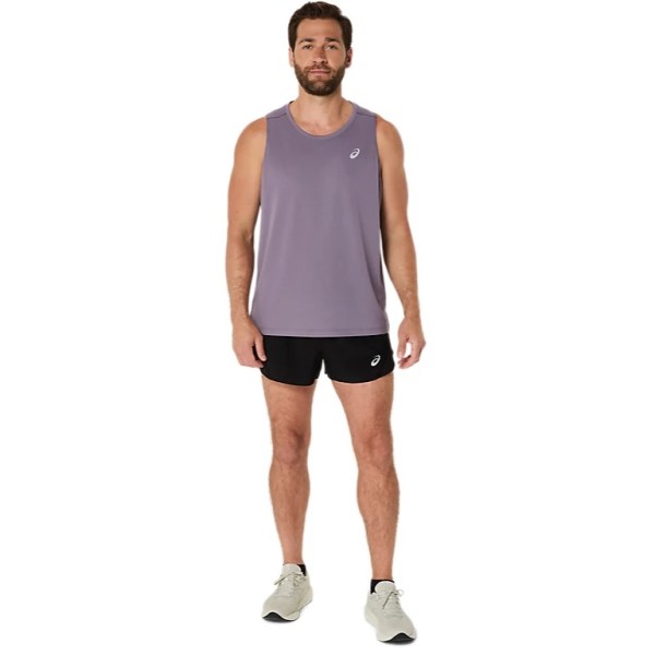 Asics Silver Mens Running Tank Top - Performance Black - Lavender/Grey