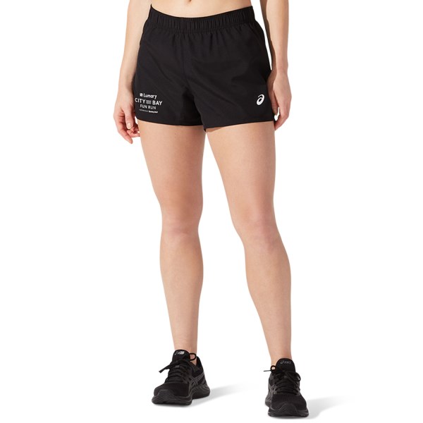 Asics 2023 City-Bay Silver 4 Inch Womens Running Shorts - Performance Black