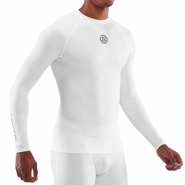 Skins Series-1 Mens Compression Long Sleeve Top - White