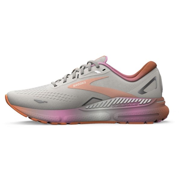 Brooks Adrenaline GTS 23 - Womens Running Shoes - White Sand/Sunset/Fuchsia