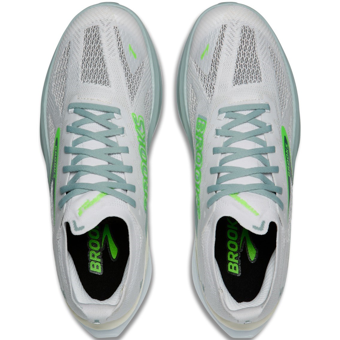 Brooks Hyperion Max 3 - Mens Running Shoes - White/Gray Mist/Green