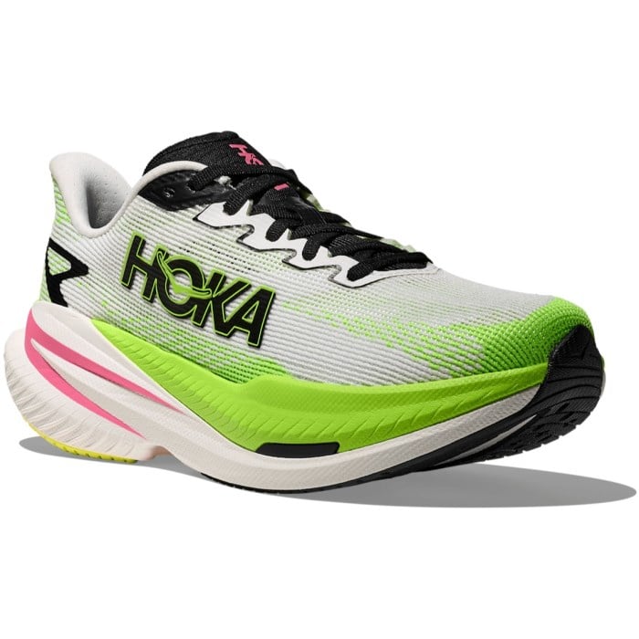 Hoka Mach X 3 - Womens Running Shoes - White/Neon Lime