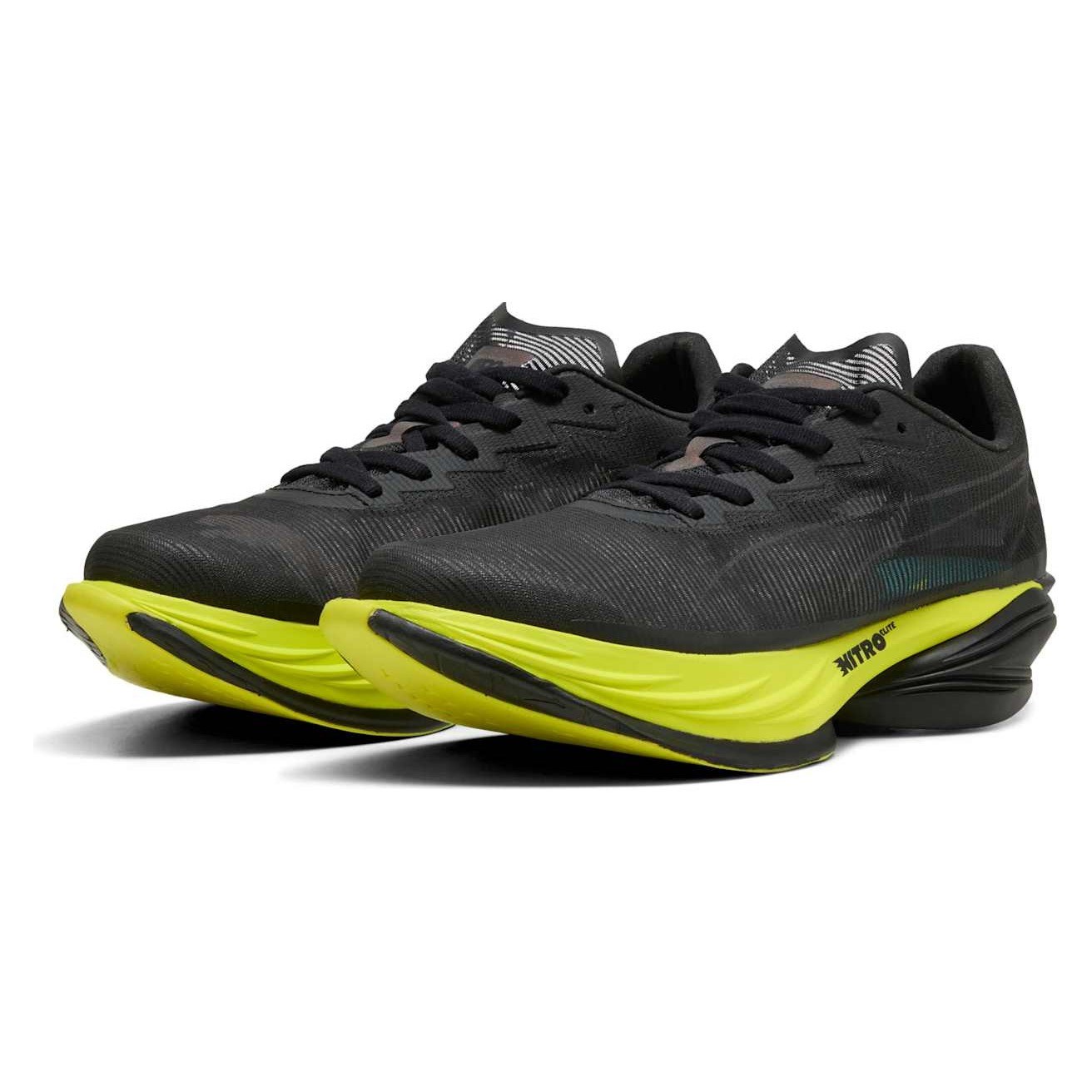 Puma Fast-R 3 Nitro Elite Aston Martin Aramco F1 - Womens Running Shoes - Black/Lime Shimmer/Green
