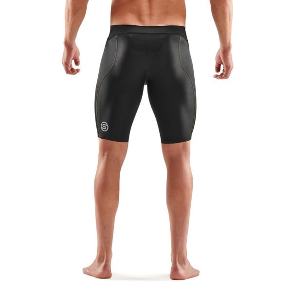 Skins Series-3 Mens Compression Half Tights 400 - Black/Yellow