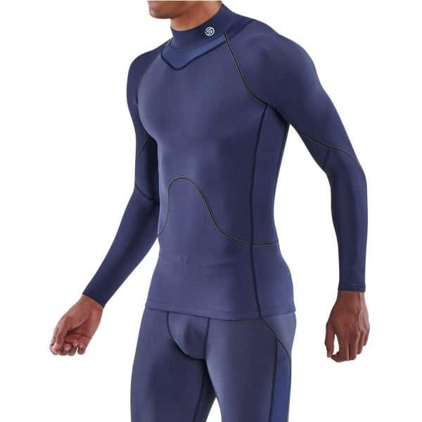 Skins Series-3 Mens Compression Thermal Long Sleeve Top - Navy