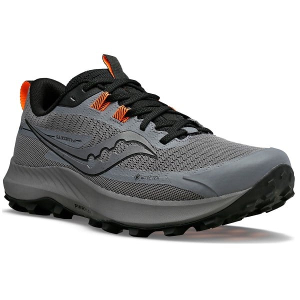 Saucony Peregrine 13 GTX - Mens Trail Running Shoes - Gravel/Black