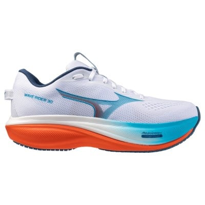 Mizuno Wave Rider 30 - Mens Running Shoes - White/Blue Jewel/Orange.com