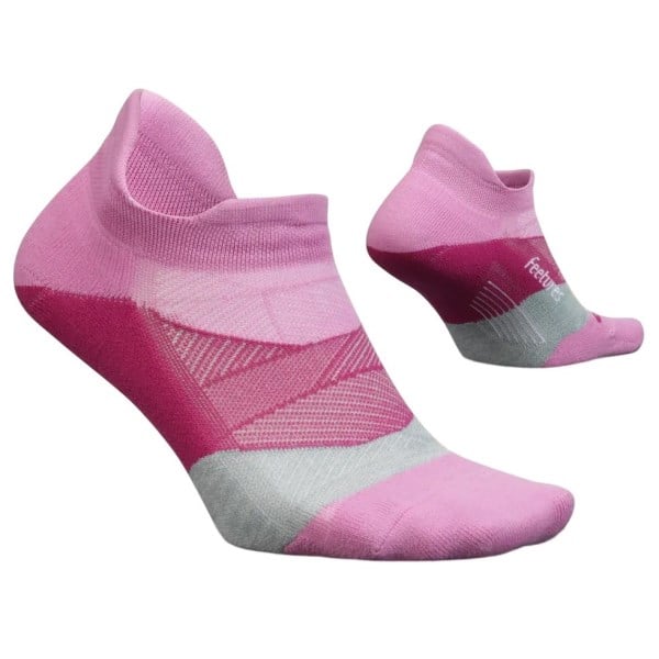 Feetures Elite Light Cushion No Show Tab Running Socks - Push-Thru Pink