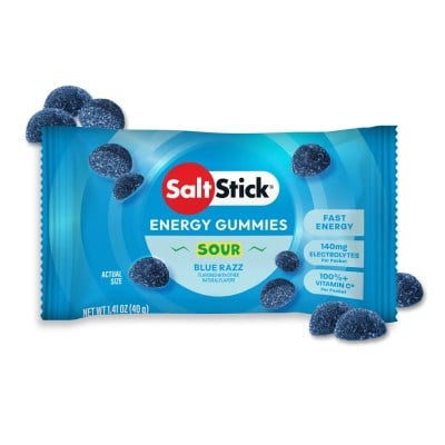 SaltStick Energy Gummies - 8 Count Packet - Sour Blue Razz