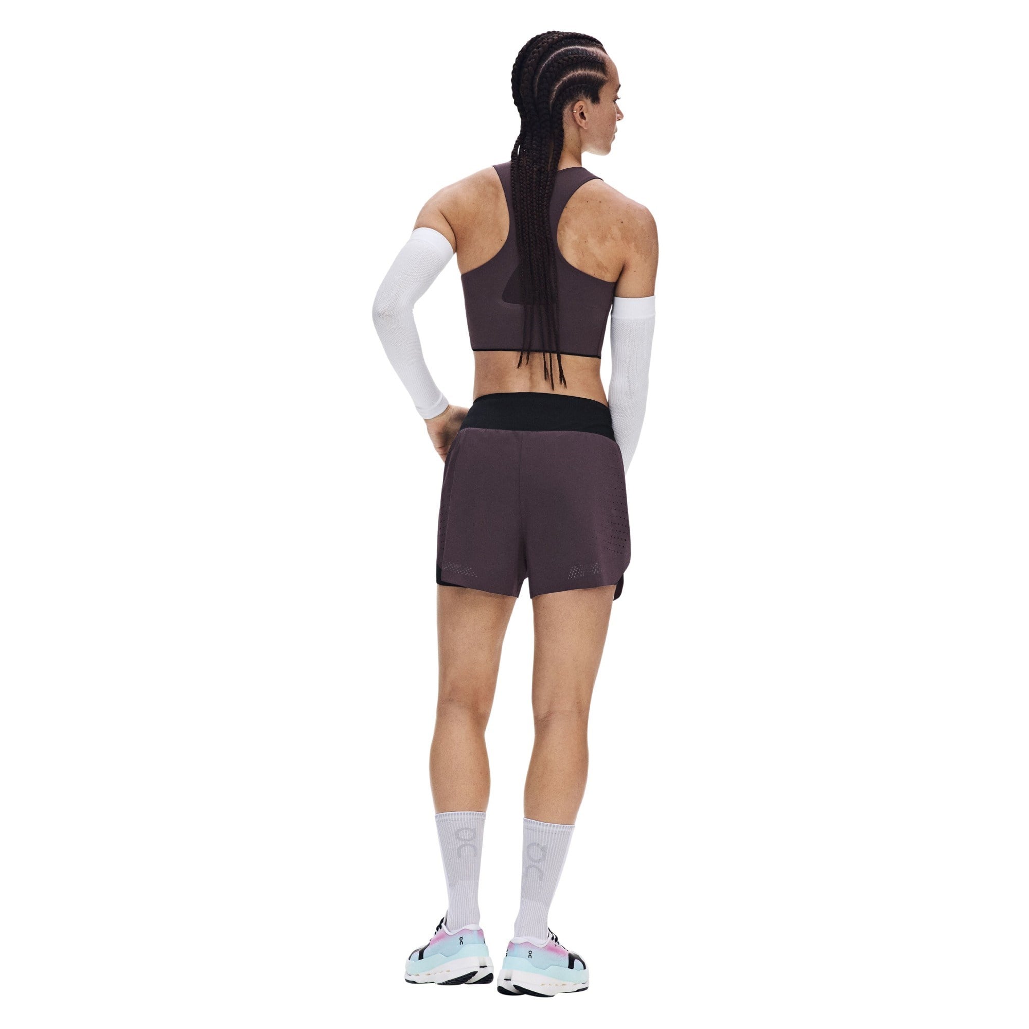 On Zero Womens 2-In-1 Running Shorts - Urchin/Black - image 2