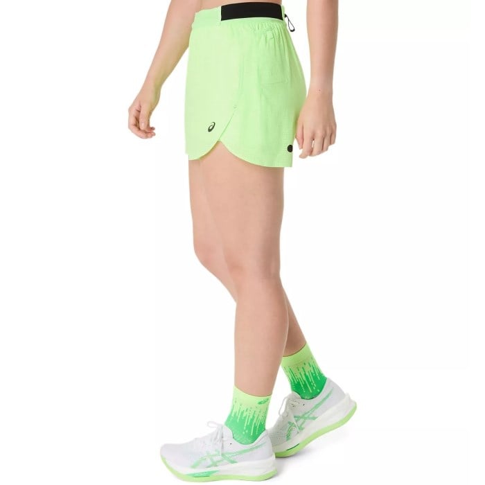 Asics MetaRun Womens Split Shorts - Illuminate Green