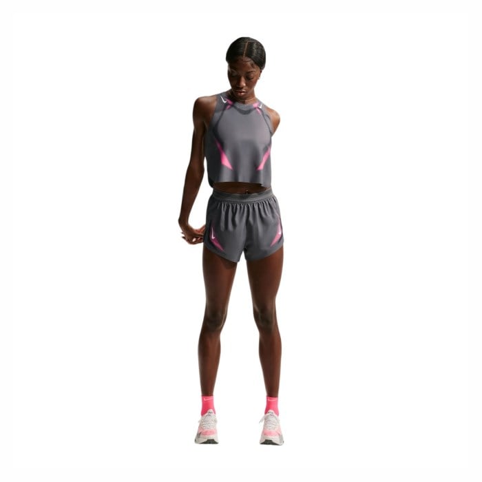 Nike Aeroswift Dri-Fit ADV Brief Lined 3 Inch Womens Running Shorts - Iron Grey/White - image 3