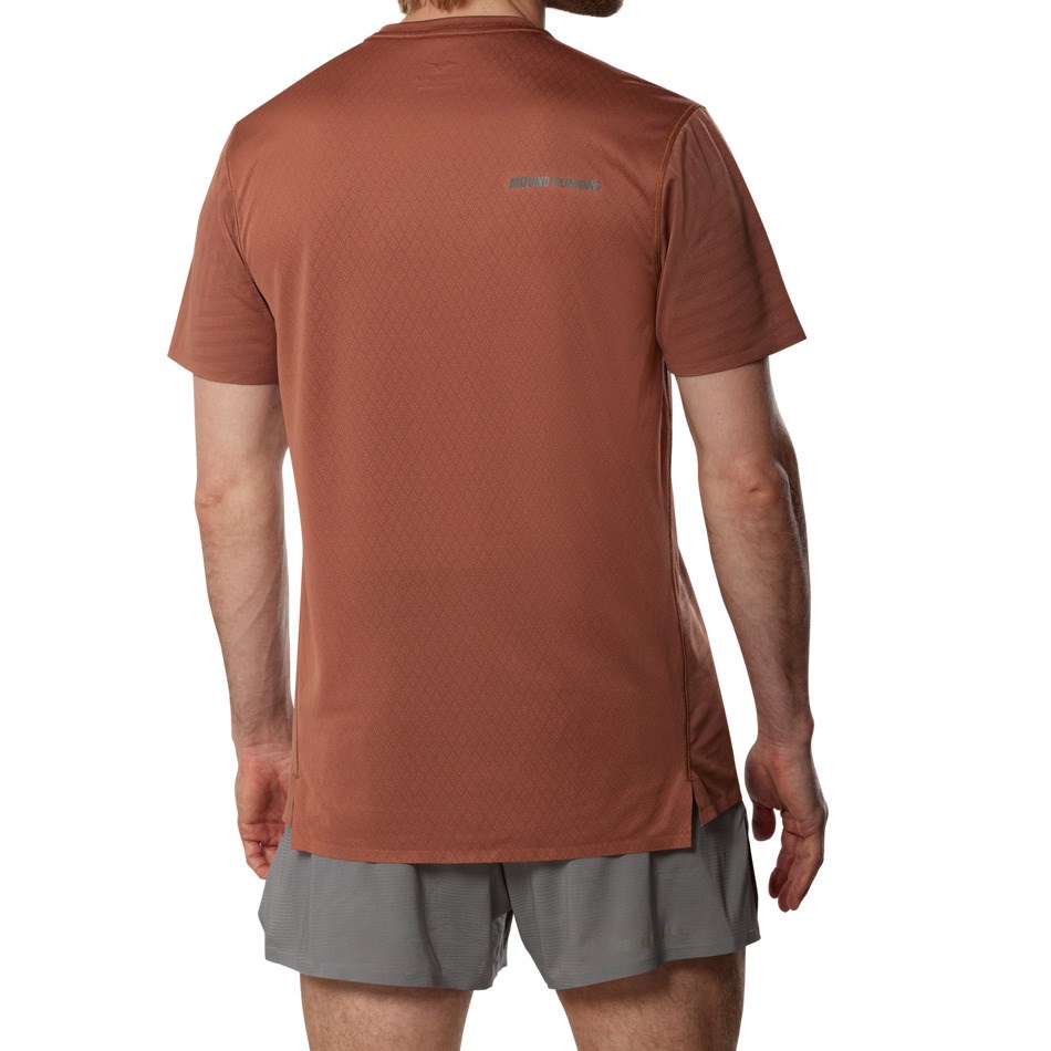 Mizuno Mens Tech Light Running T-Shirt - Copper Brown