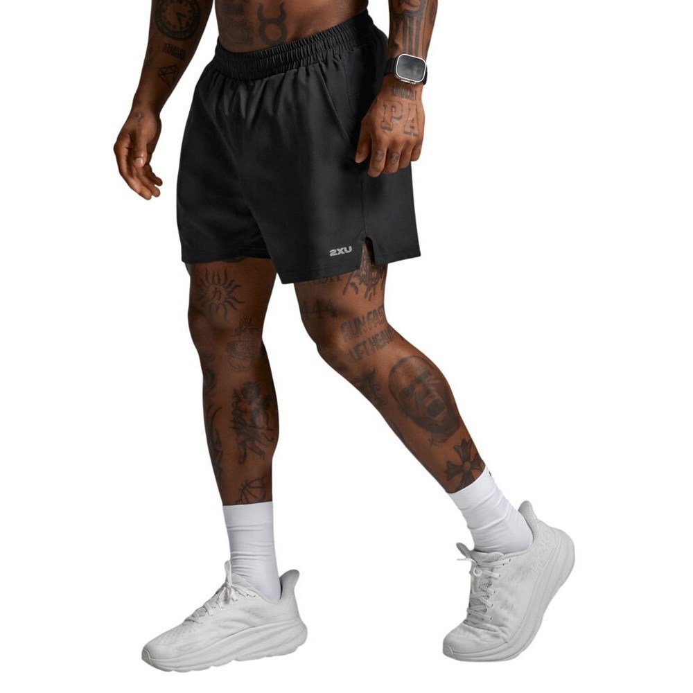 2XU Aero 5 Inch Mens Running Shorts - Black/Silver Reflective - image 2
