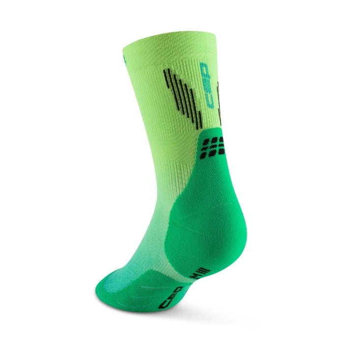 CEP Core Run Edition Gradient Mid Cut Mens Socks - Green/Lime Fade