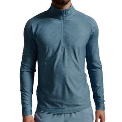 2XU Aero 1/2 Zip Mens Long Sleeve Top - Blue Shade/Black Reflective