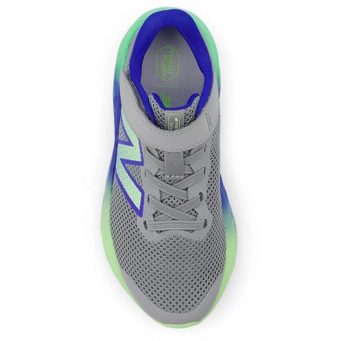 New Balance Fresh Foam Arishi v4 Velcro- Kids Running Shoes - Slate Grey/Blue Gemstone/Lime Leaf