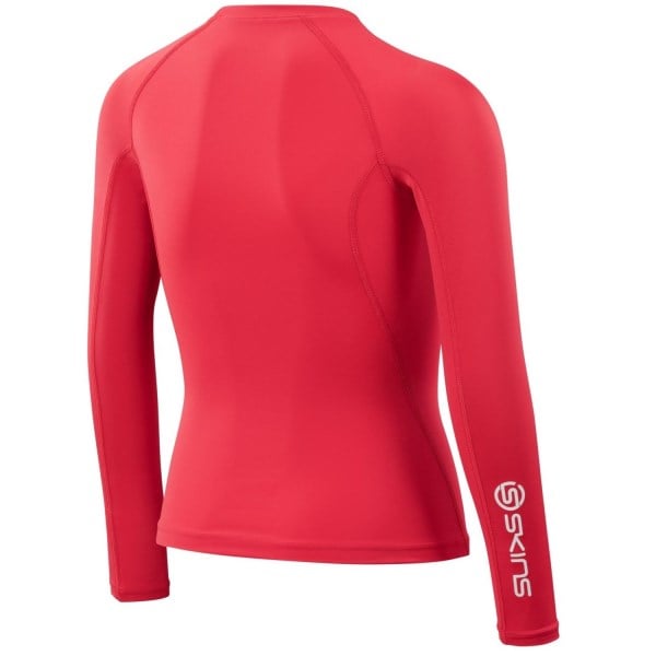 Skins Series-1 Youth Kids Compression Long Sleeve Top - Red