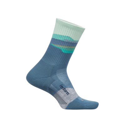 Feetures Trail Max Cushion Mini Crew Running Socks - Tectonic Blue