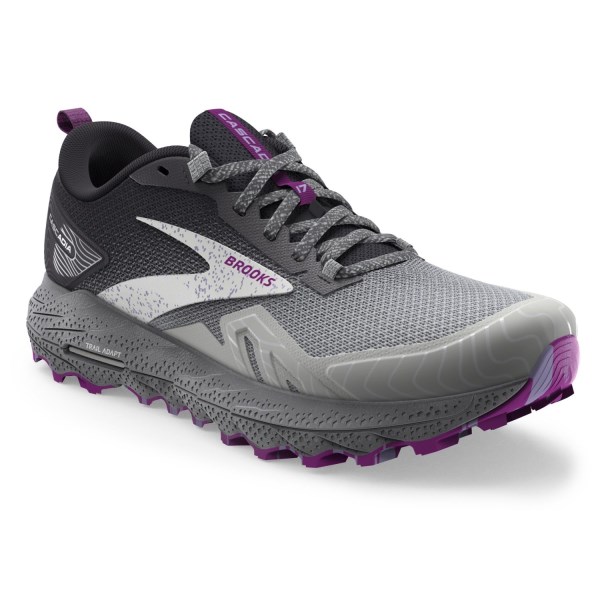 Brooks Cascadia 17 - Womens Trail Running Shoes - Oyster/Blackened Pearl/Purple