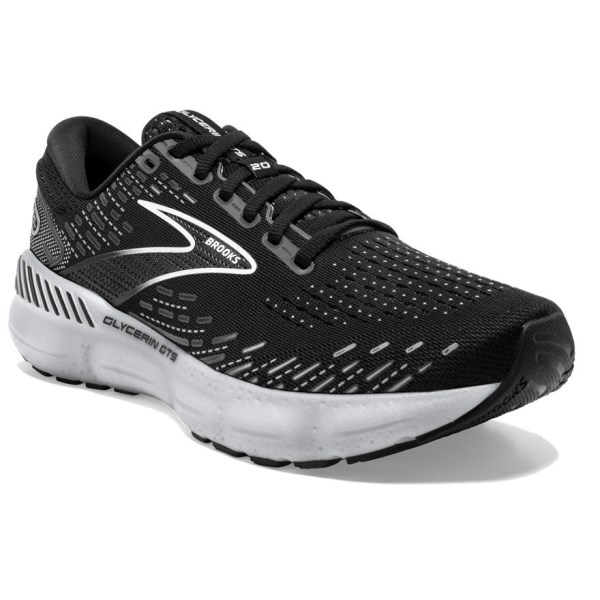 Brooks Glycerin GTS 20 - Mens Running Shoes - Black/White