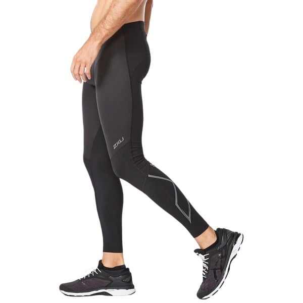 2XU Wind Defence Mens Compression Tights - Black/Black Reflective