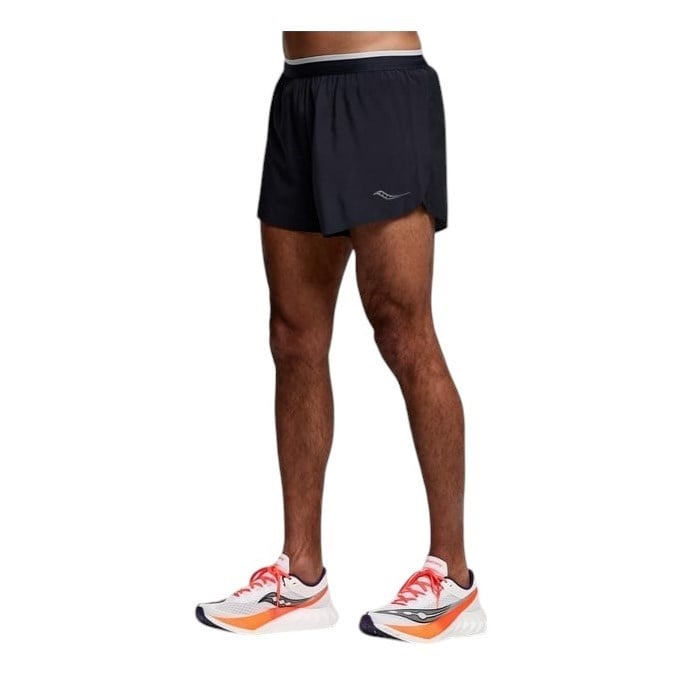 Saucony Elite Mens Running Split Shorts - Black