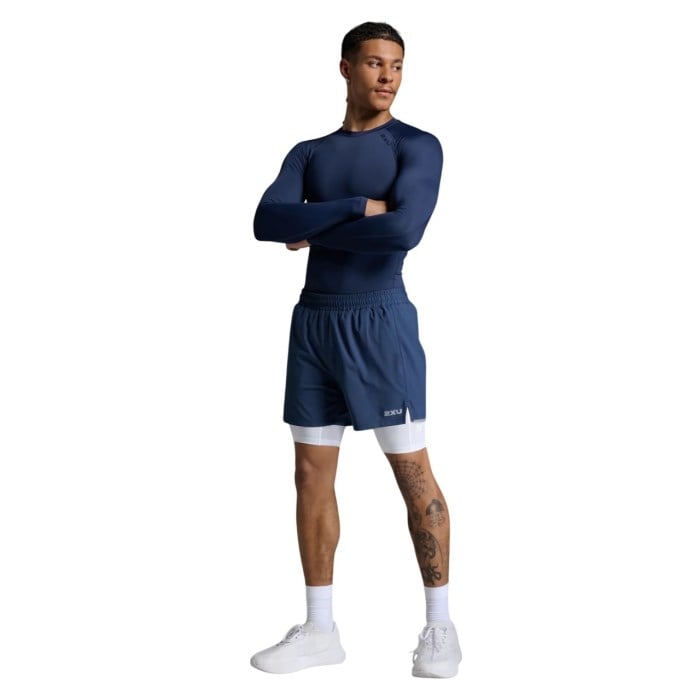 2XU Core Compression Mens Long Sleeve Running Top - Midnight/No Logo