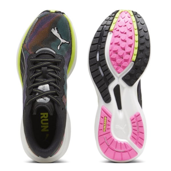 Puma Deviate Nitro 2 Psychedelic Rush - Womens Running Shoes - Black/Lime Pow/Poison Pink