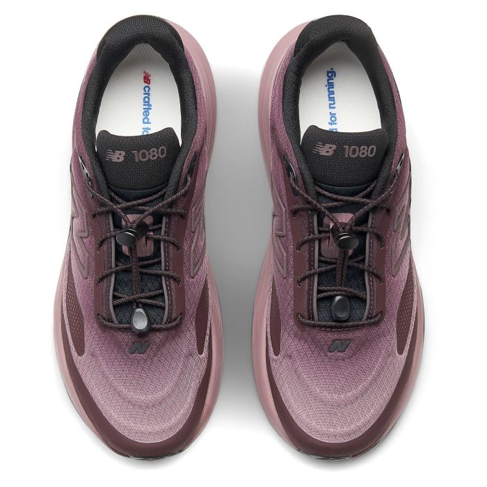 New Balance 1080v15 - Womens Running Shoes - Cherry Leather/Fast Track - image 4