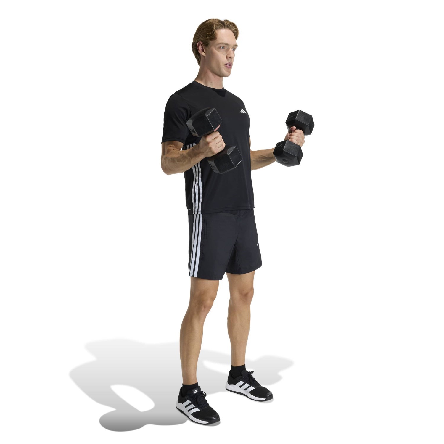 adidas Workout Essentials Mens 7 Inch Woven Shorts - Black/White