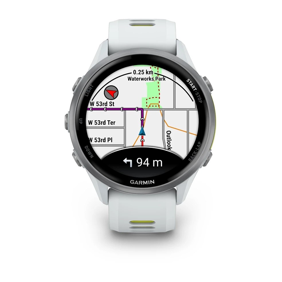 Garmin Forerunner 970 Premium GPS Running and Triathlon Smartwatch - Whitestone/Amp Yellow
