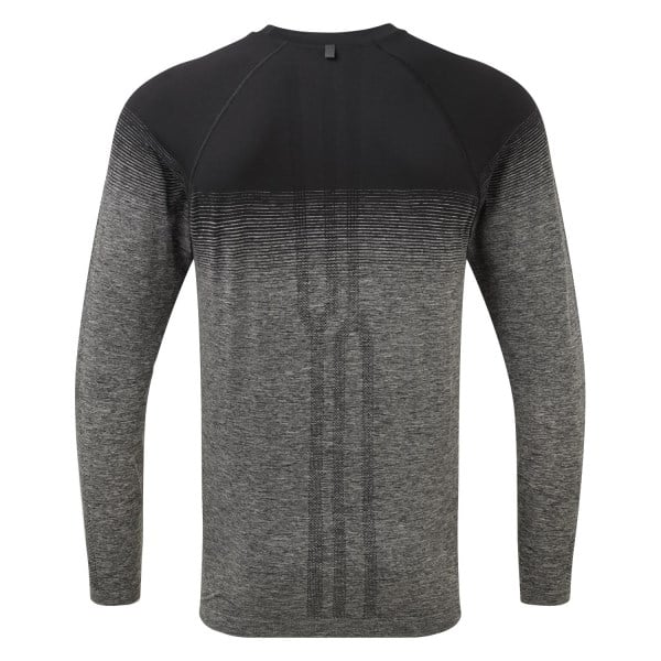 Ronhill Tech Marathon Mens Long Sleeve Running T-Shirt - Black/Grey Marl