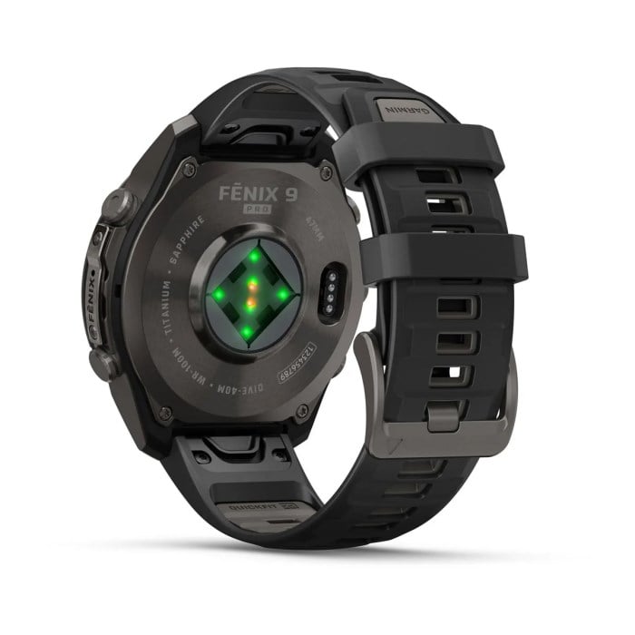 Garmin Fenix 9 Pro 47mm Premium Multisport Smartwatch - Carbon Grey DLC Titanium with Black/Pebble - Carbon Grey DLC Titanium with Black/Pebble Grey Silicone Band - image 7