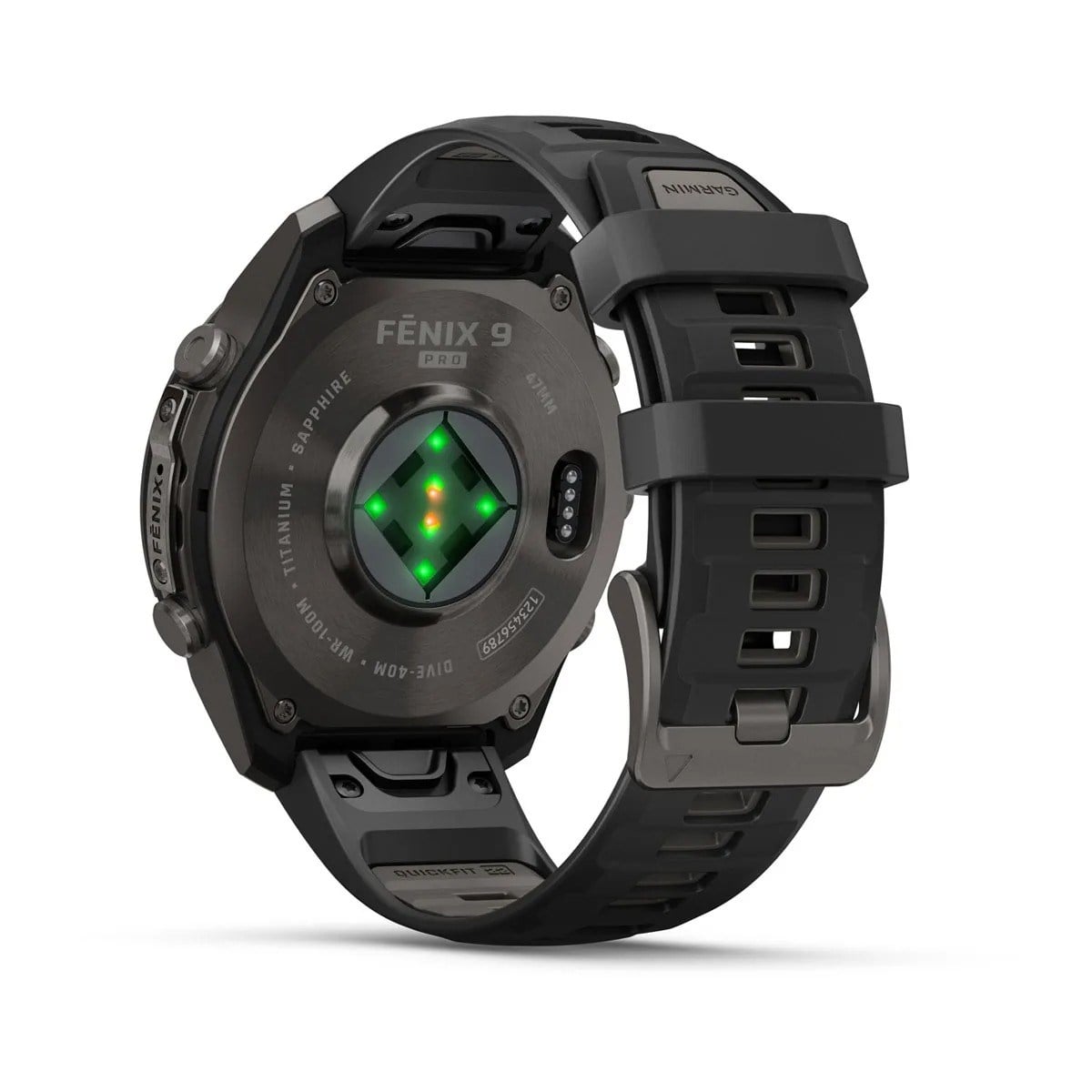 Garmin Fenix 9 Pro 47mm Premium Multisport Smartwatch - Carbon Grey DLC Titanium with Black/Pebble - Carbon Grey DLC Titanium with Black/Pebble Grey Silicone Band - image 7