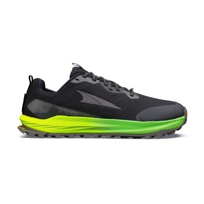 Altra Lone Peak 9+ - Mens Trail Running Shoes - Black Dark Gull Gray/Green Gecko