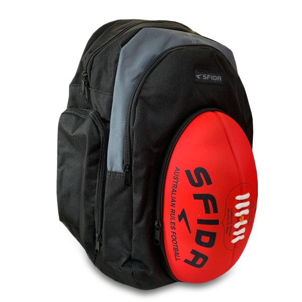 Sfida Football Kids Backpack Bag - Black/Red