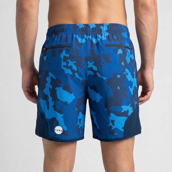 SUB4 5 Inch Run Mens Trail Shorts - Camo Navy