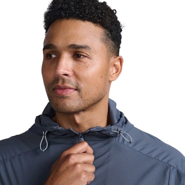 2XU Motion Windbreaker Mens Running Jacket - Turbulence/White