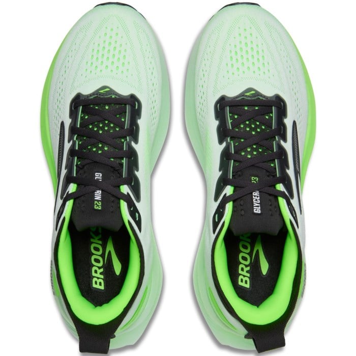 Brooks Glycerin 23 - Mens Running Shoes - White/Phantom/Green Gecko