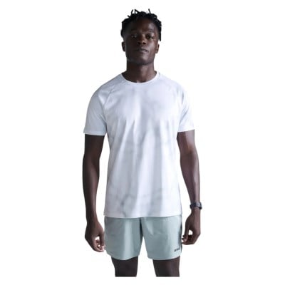 2XU Mens Aero Mesh T-Shirt - Smoke Blue Marble/Black Reflective