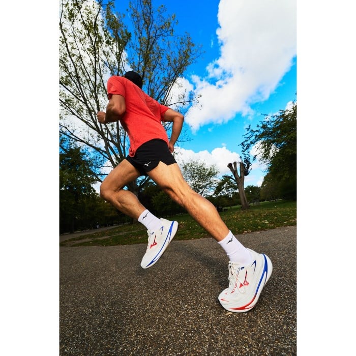 Mizuno Wave Sky Prime - Mens Running Shoes - White/Orange.Com/Royal Blue - image 6